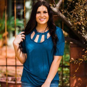 Friendly Fun Teal Knit Top